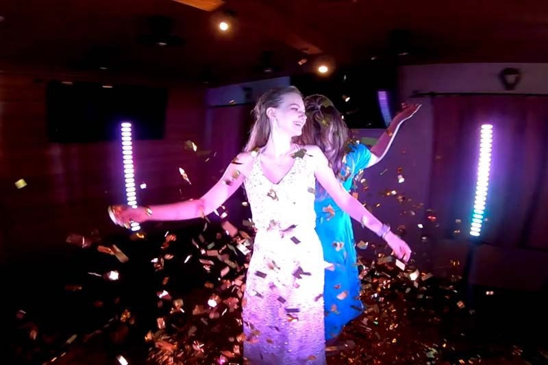 360 video booth set up at an event venue