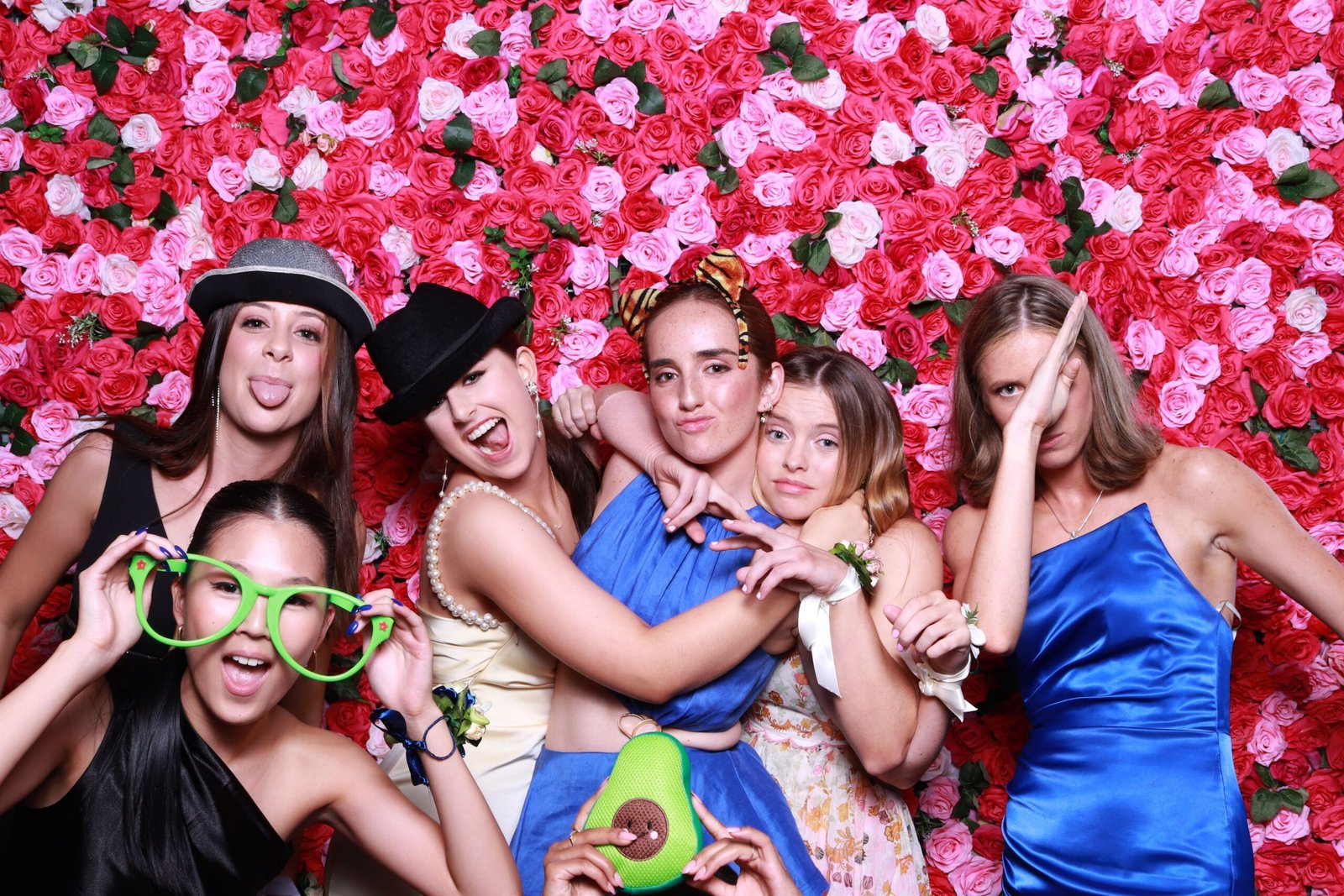 Guests celebrating with props